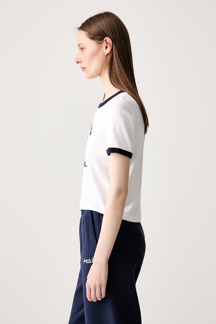 Sporty & Rich California T-shirt bawełniany damski TO073710509WH50 biały SS26