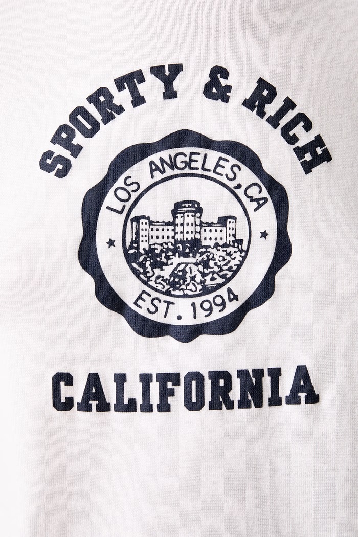 Sporty & Rich California T-shirt bawełniany damski TO073710509WH50 biały