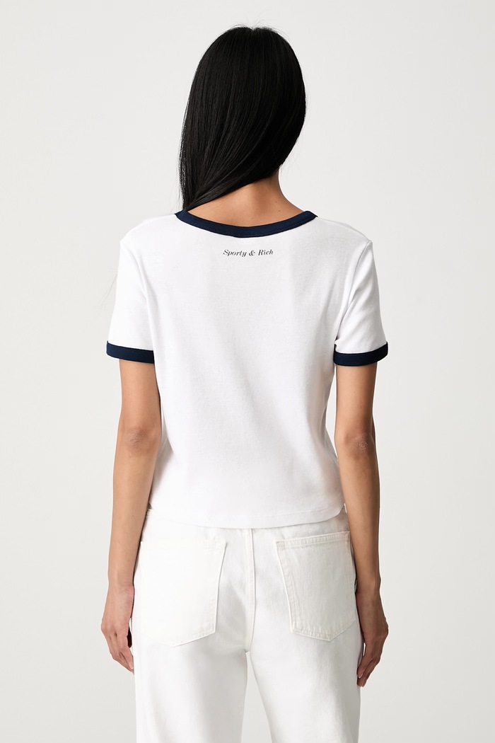 Odzież Sporty & Rich Be Nice T-shirt bawełniany damski TO073712003WH88 biały