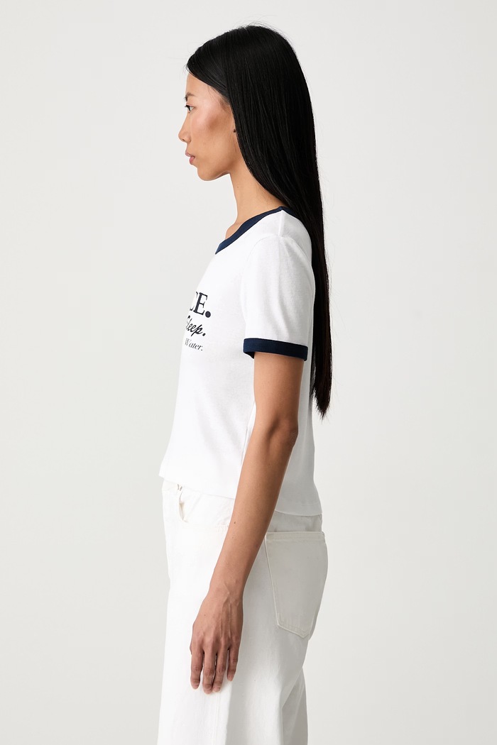 Sporty & Rich Be Nice T-shirt bawełniany damski biały TO073712003WH88