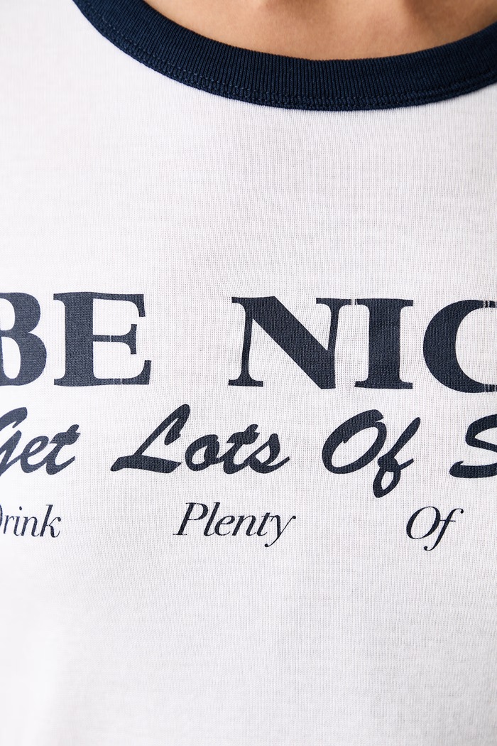 Sporty & Rich Be Nice T-shirt bawełniany damski TO073712003WH88