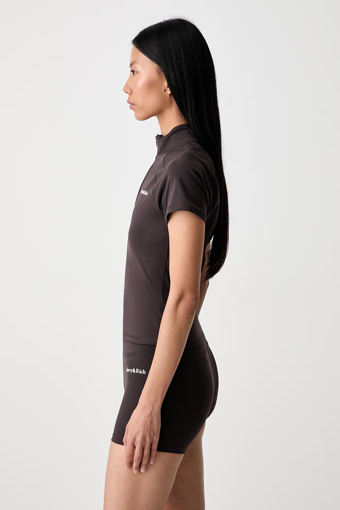 Sporty & Rich Serif T-shirt damski brązowy TO103711300BR29