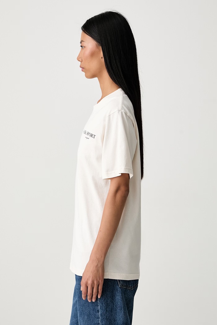 Sporty & Rich Wimbledon T-shirt bawełniany damski beżowy TO119711304WH37