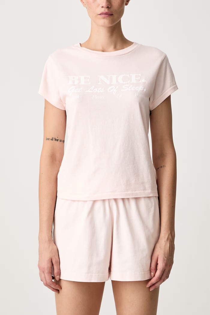 Be Nice T-shirt bawełniany damski Sporty & Rich różowy TO11174003P145