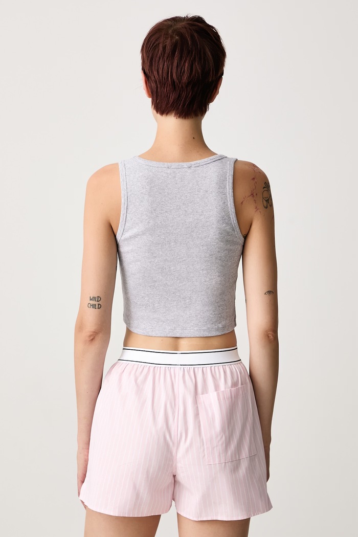 Odzież Sporty & Rich Signature Logo top damski z bawełną TO11574326GY03 szary