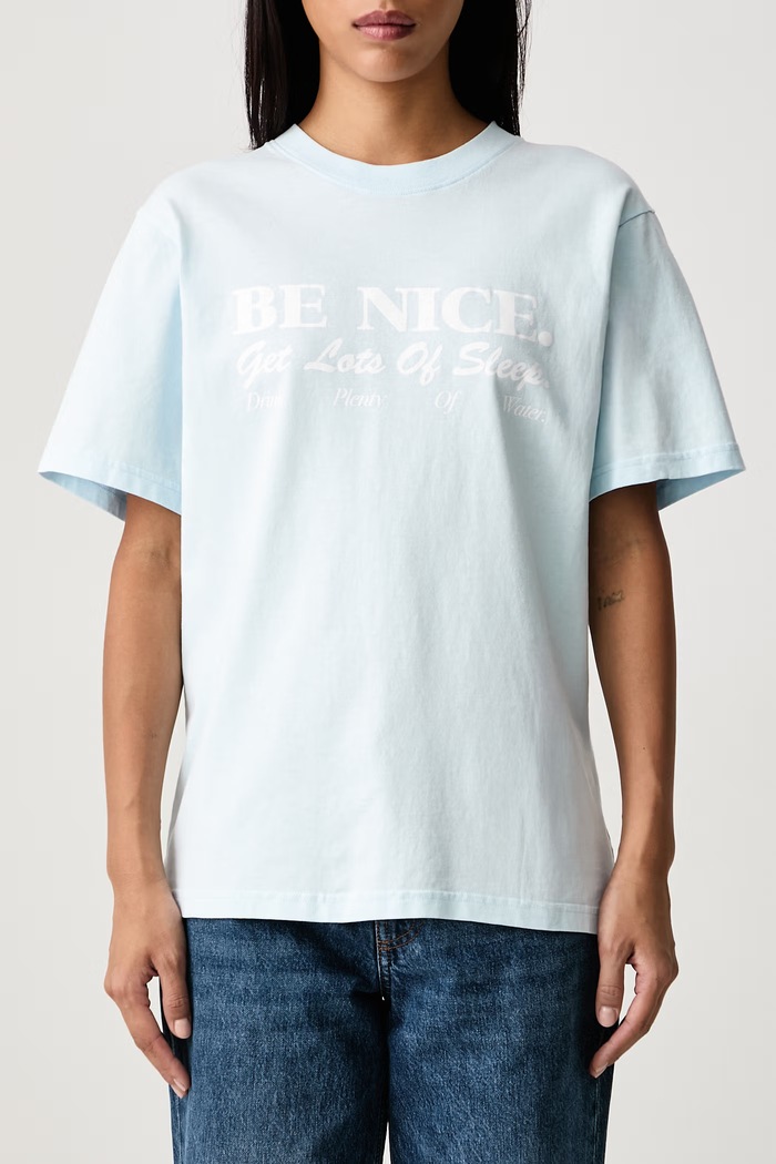 Be Nice T-shirt bawełniany damski Sporty & Rich niebieski TO11974003BL146