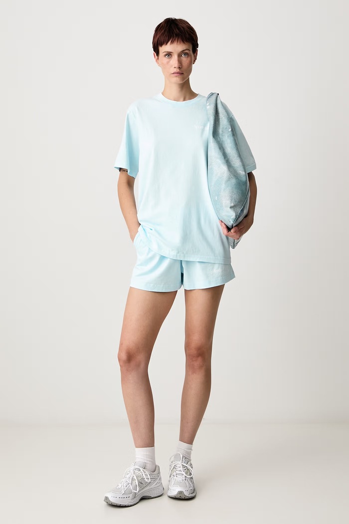 Sporty & Rich Health Is Wealth T-shirt bawełniany damski TO11974300BL146 niebieski SS26