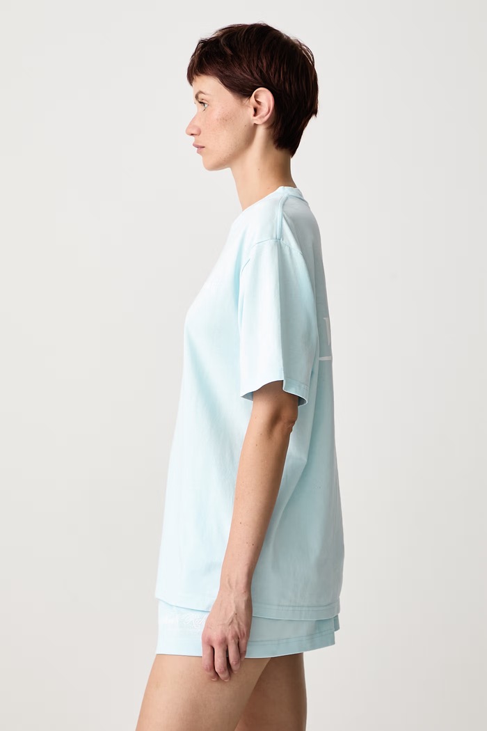 Health Is Wealth T-shirt bawełniany damski Sporty & Rich TO11974300BL146 niebieski