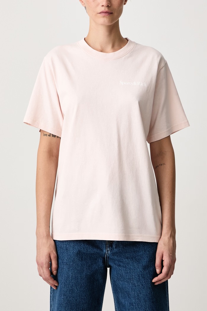 Health Is Wealth T-shirt bawełniany damski Sporty & Rich różowy TO11974300P145