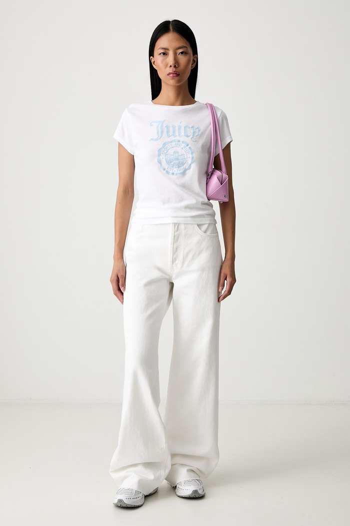 Sporty & Rich x Juicy Couture T-shirt bawełniany damski TO111716691WH100 biały SS26
