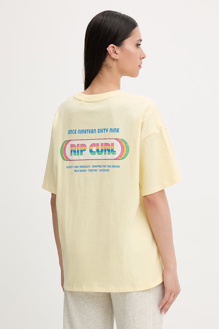 Rip Curl tricou pentru femei, din bumbac SURF REVIVAL galben 0MHWTE