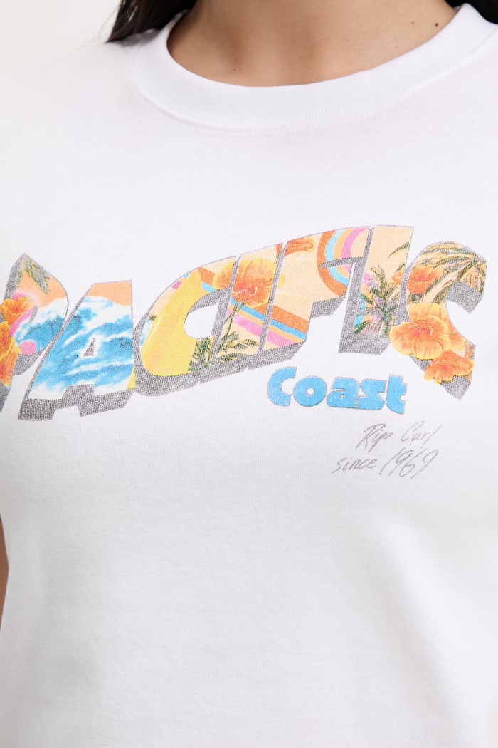 Rip Curl tricou pentru femei, din bumbac cu elastan HALEY O BABY 0MNWTE alb