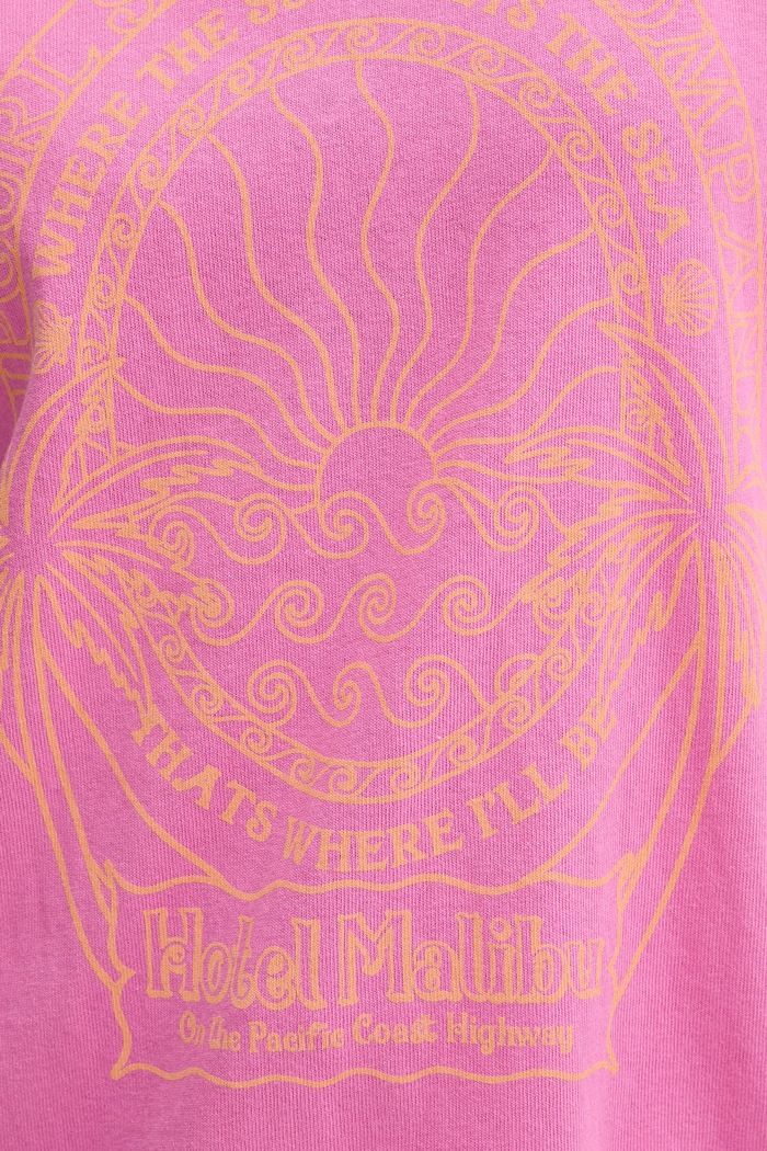 Rip Curl tricou pentru femei, din bumbac HOTEL MALIBU 0MSWTE roz