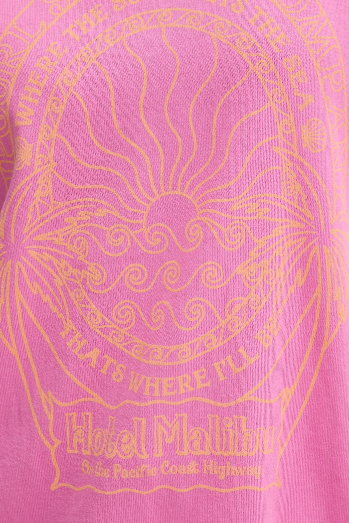 Rip Curl tricou pentru femei, din bumbac HOTEL MALIBU 0MSWTE roz