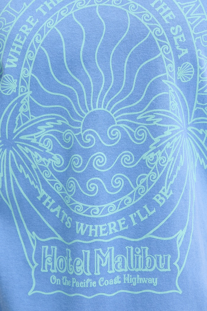 Rip Curl tricou pentru femei, din bumbac HOTEL MALIBU 0MSWTE albastru