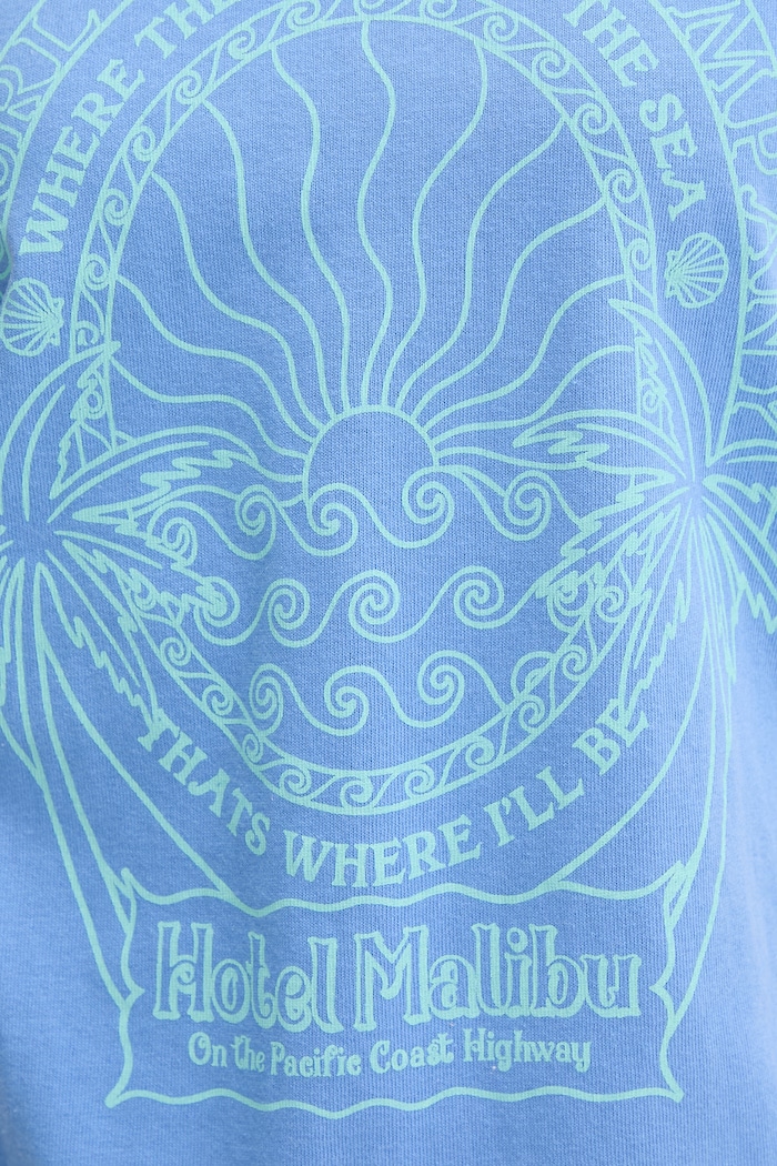 Rip Curl tricou pentru femei, din bumbac HOTEL MALIBU 0MSWTE albastru