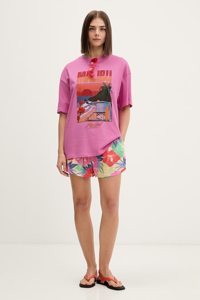 Rip Curl dámské bavlněné HAYLEY O HERITAGE 0MTWTE růžová SS26