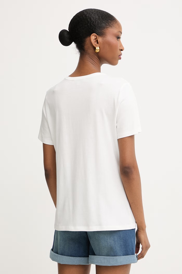 Abbigliamento Morgan t-shirt da donna con modal DARIO bianco