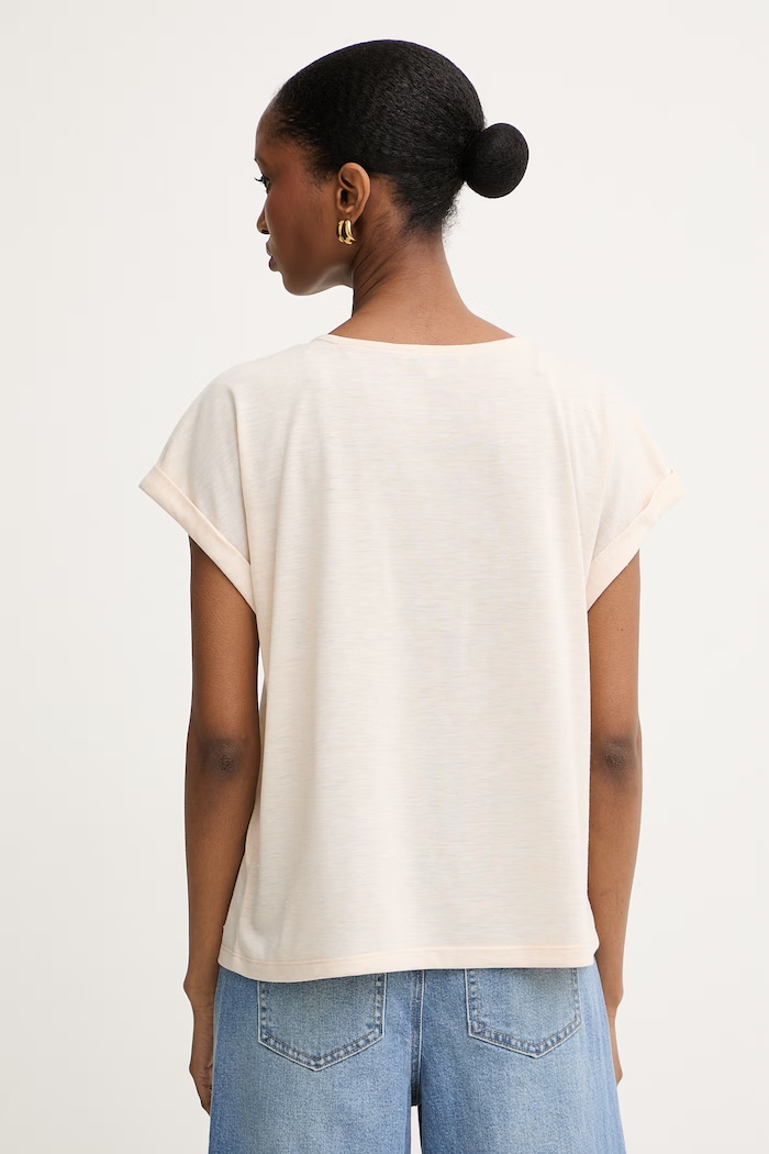 Abbigliamento Morgan maglietta basic da donna con viscosa DIANA beige