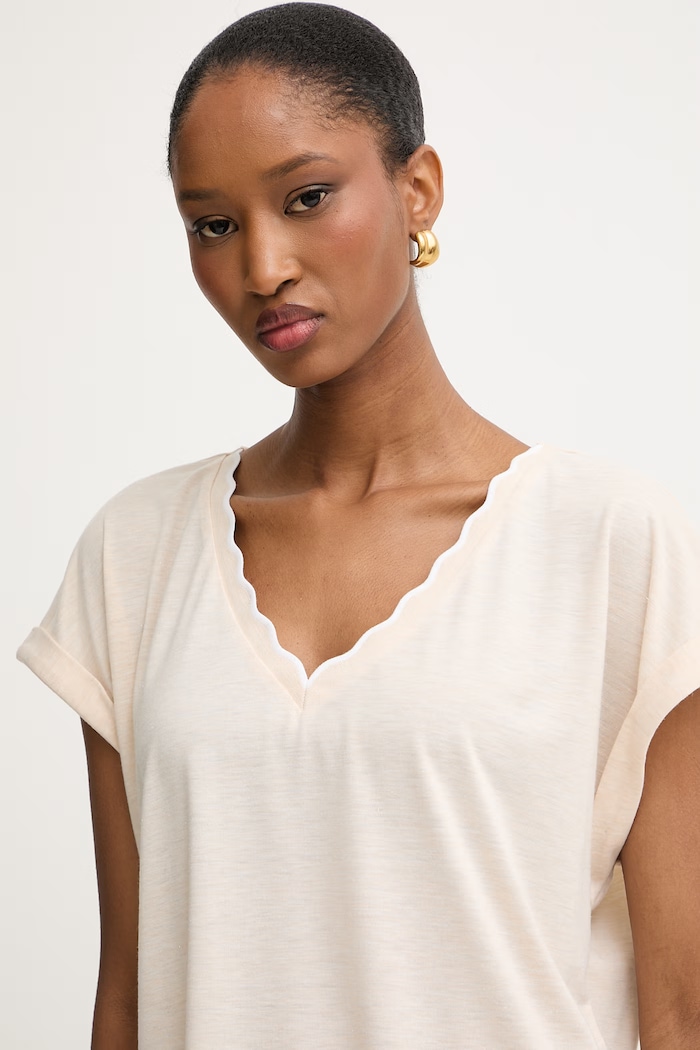 Morgan maglietta basic da donna con viscosa beige DIANA