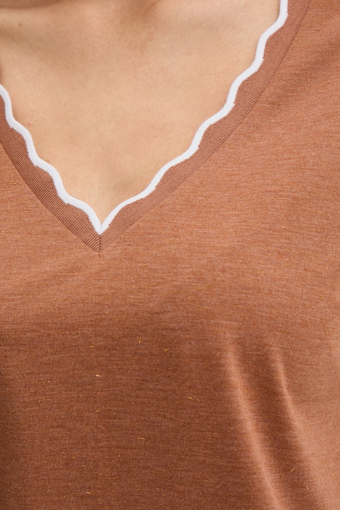 Morgan tricou basic pentru femei, cu vâscoză DIANA maro