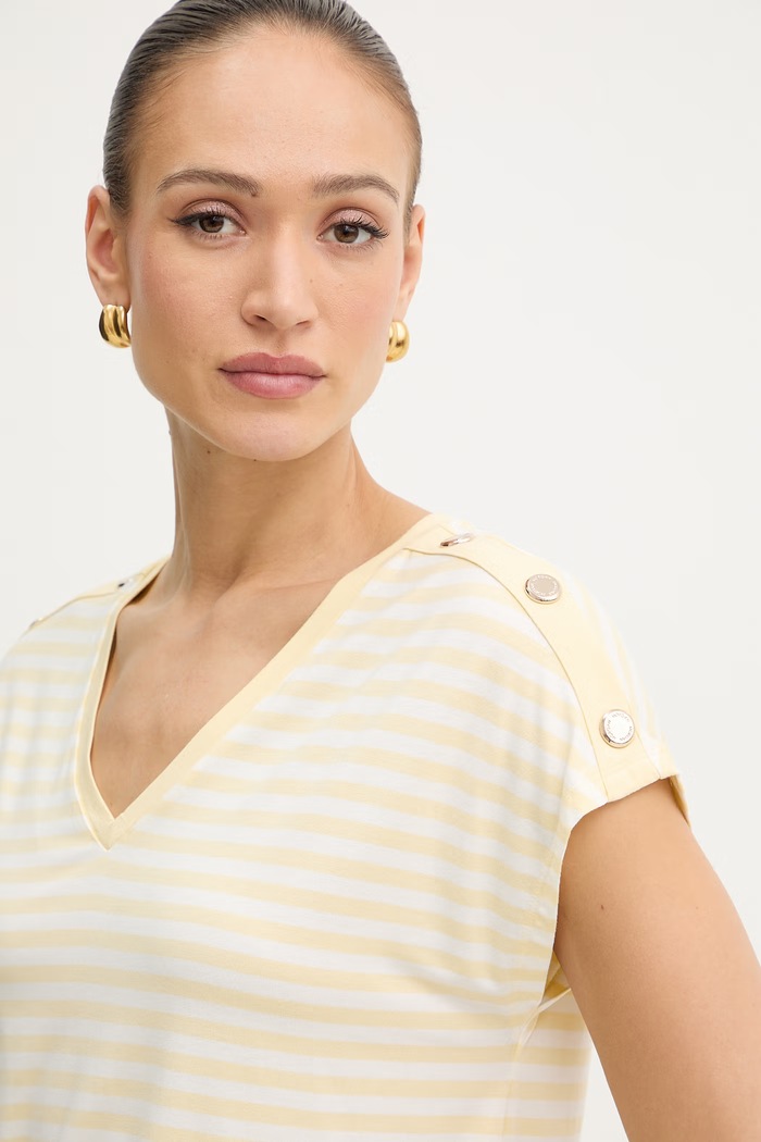 Morgan tricou pentru femei, cu vâscoză galben DIVA