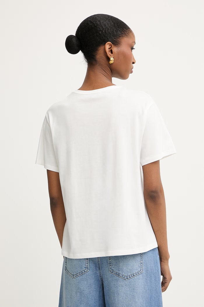 Abbigliamento Morgan t-shirt da donna con cotone DLEMON bianco