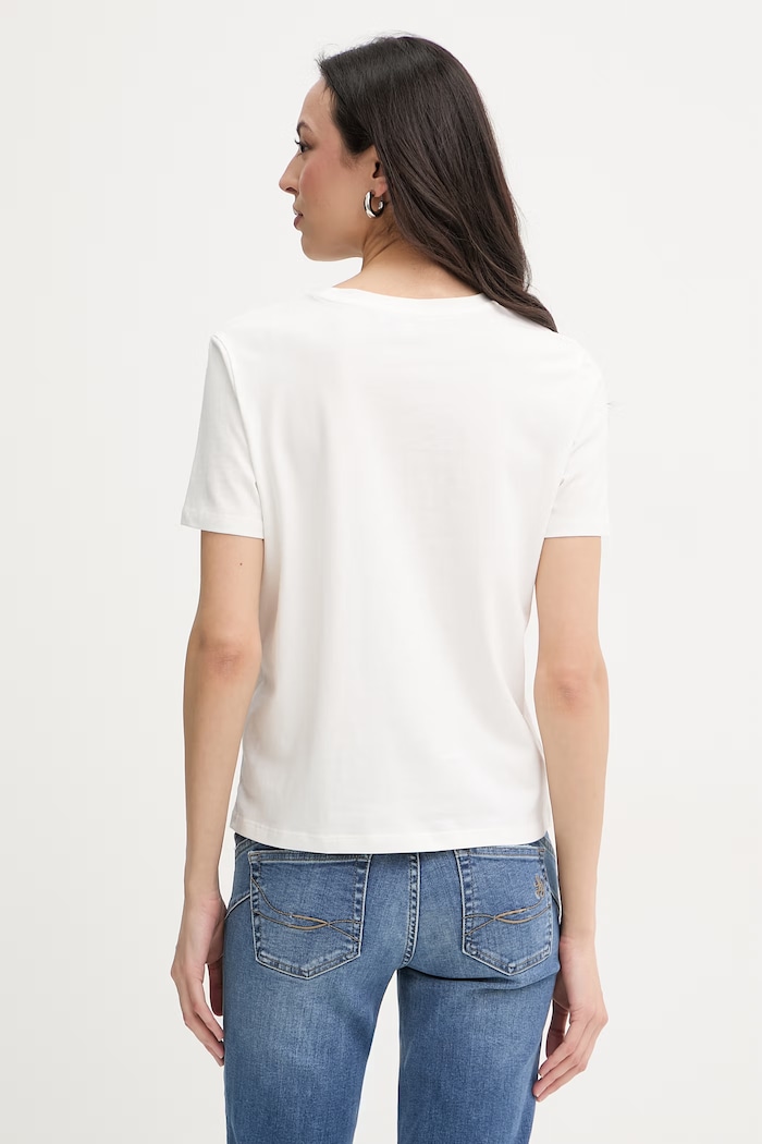 Îmbrăcăminte Morgan tricou basic pentru femei, din bumbac DUPAIN bej