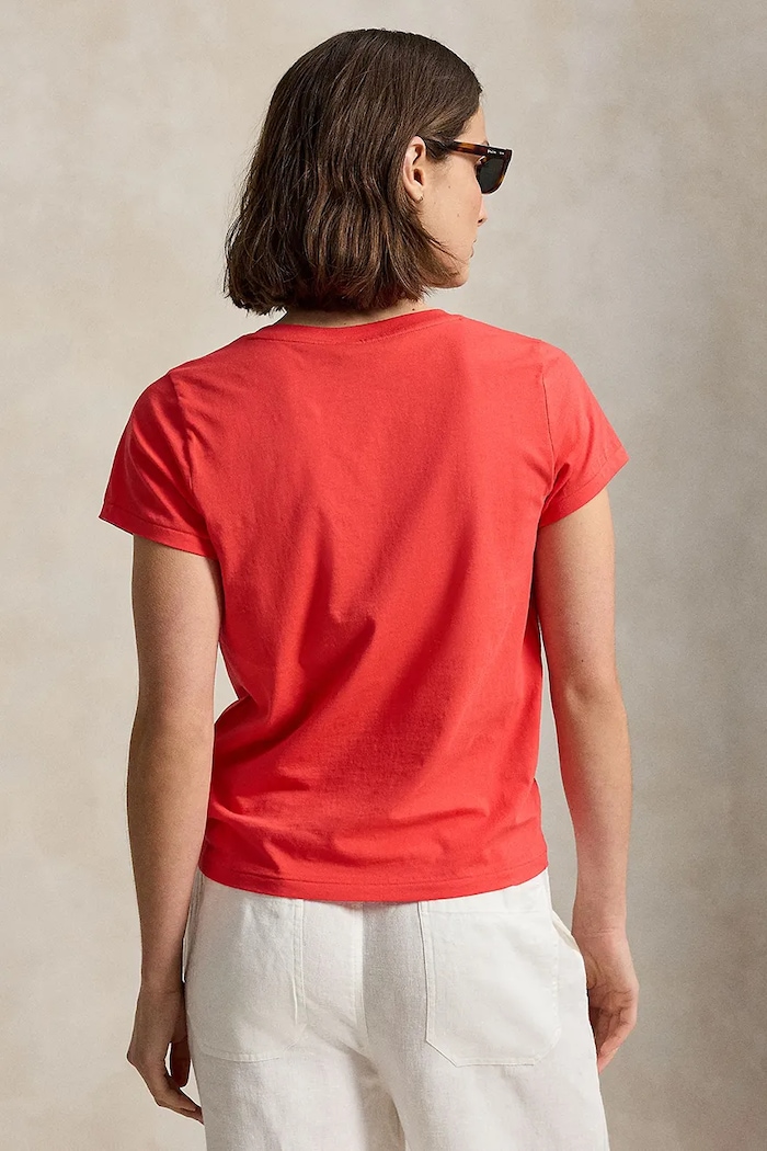 Polo Ralph Lauren basic tričko dámske bavlnené 211B14611 červená SS26