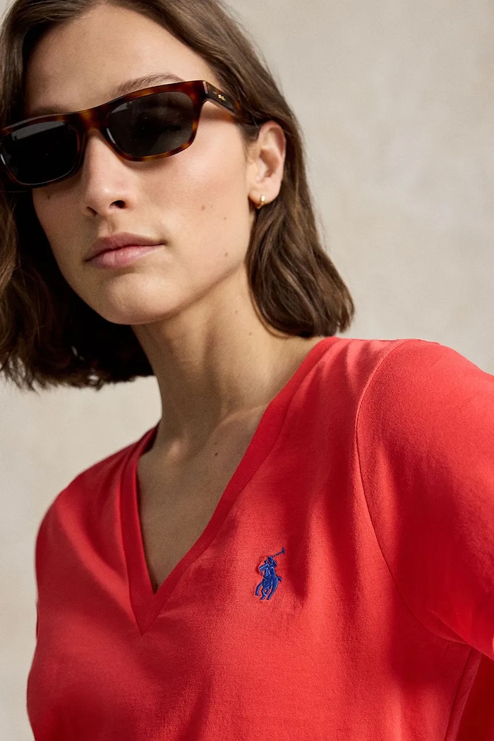 Polo Ralph Lauren basic tričko dámske bavlnené červená 211B14611