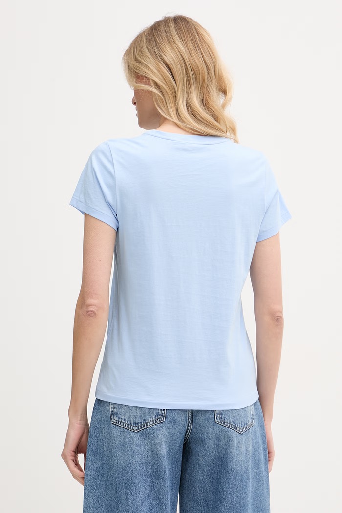 Oblečení Polo Ralph Lauren basic tričko dámské bavlněné 211B14611 modrá
