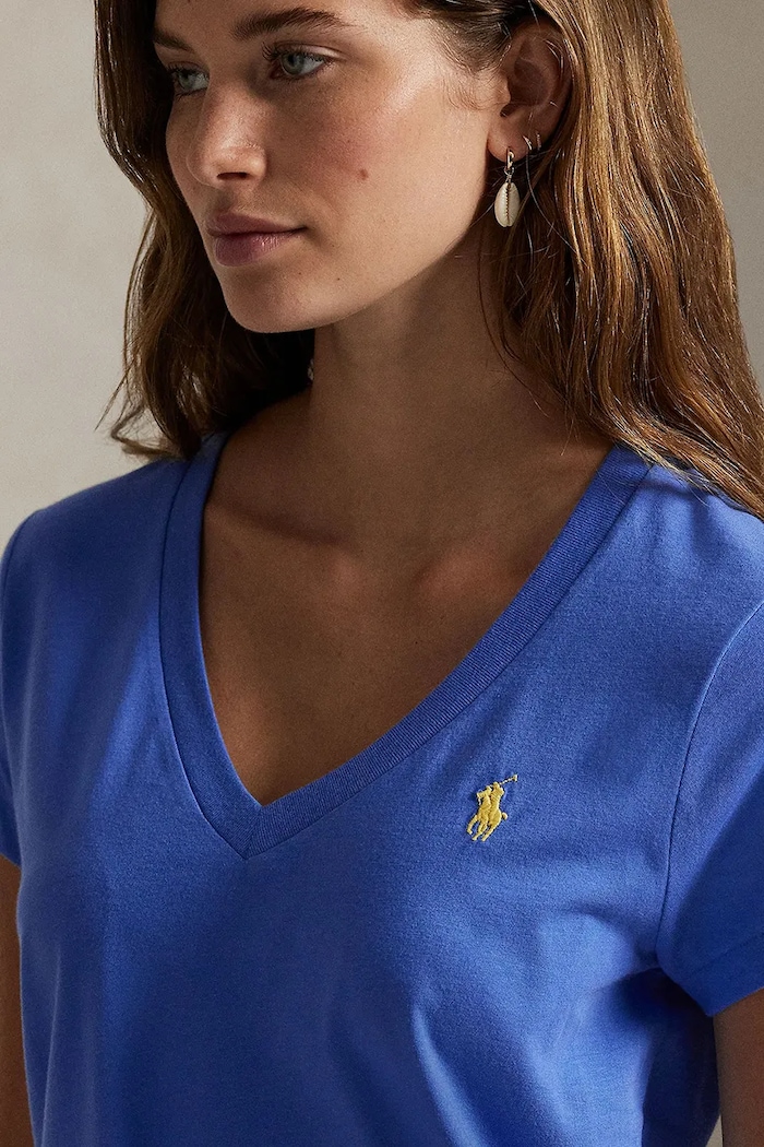 Polo Ralph Lauren basic tričko dámske bavlnené modrá 211B14611