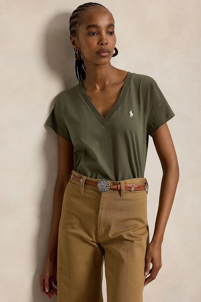 Polo Ralph Lauren T-shirt basic damski bawełniany zielony 211B14611