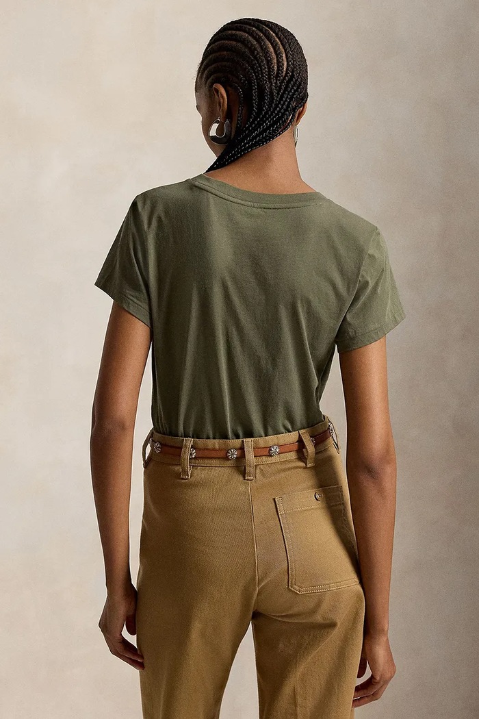 Polo Ralph Lauren T-shirt basic damski bawełniany 211B14611 zielony SS26