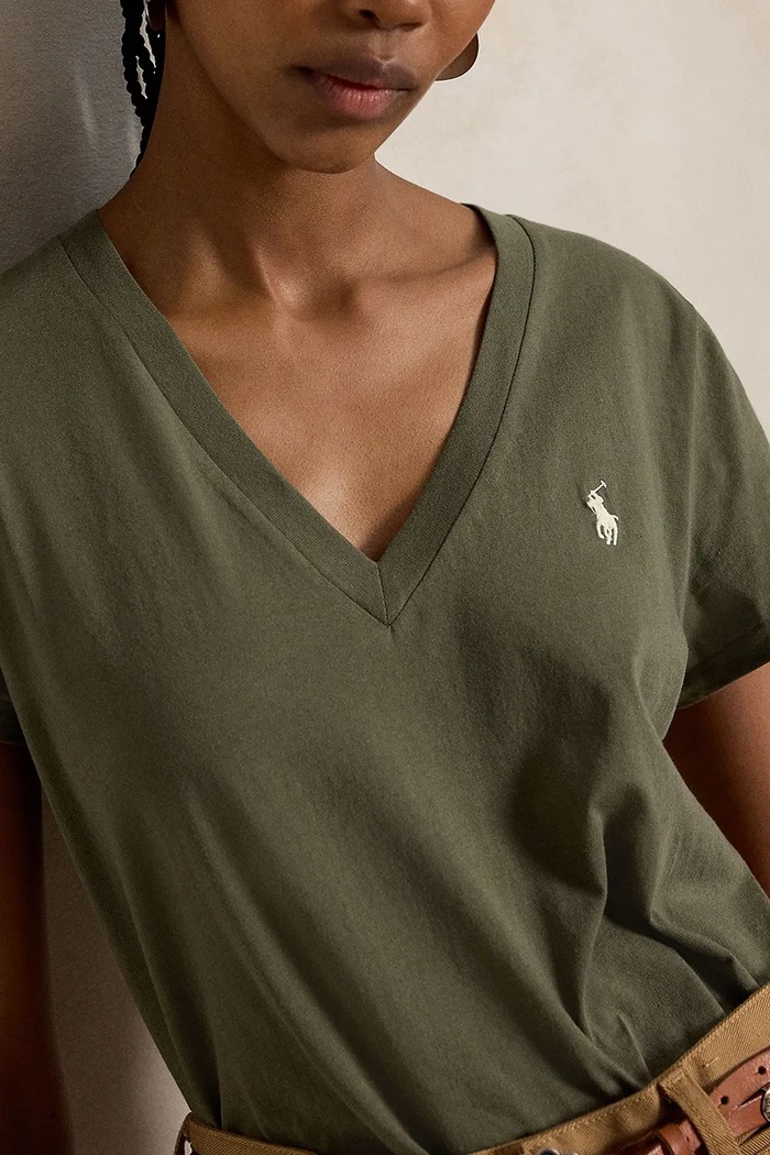 Polo Ralph Lauren T-shirt basic damski bawełniany zielony 211B14611