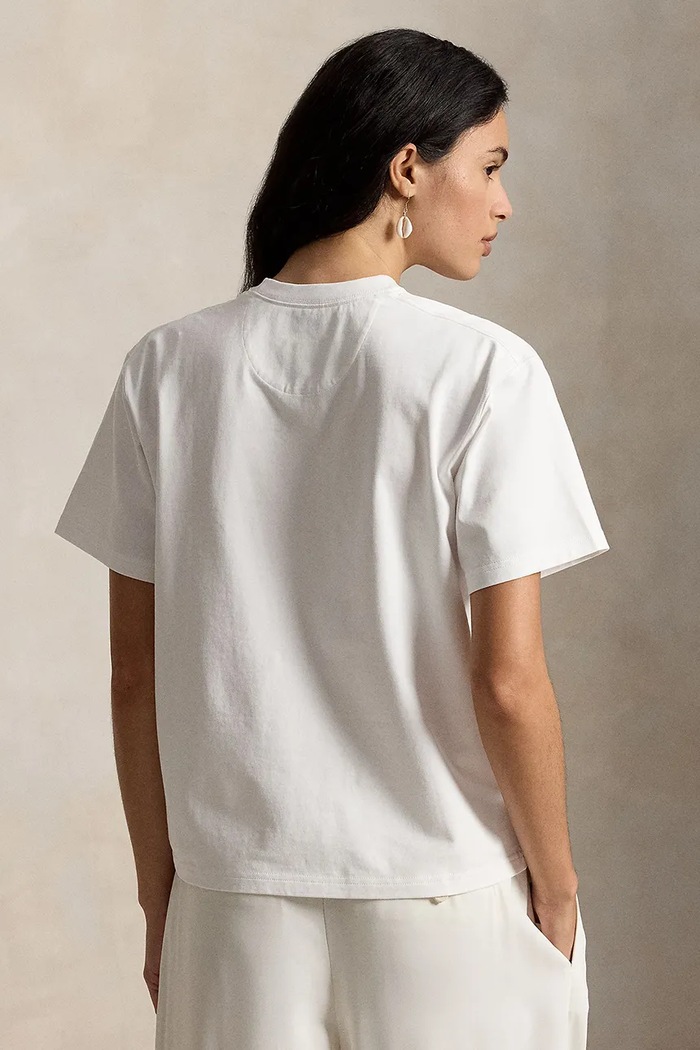 Polo Ralph Lauren T-shirt damski bawełniany 211B16027 biały SS26