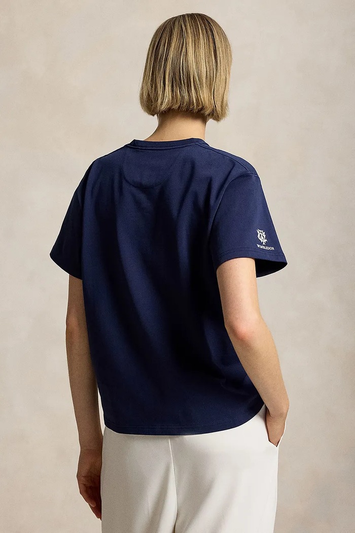 Polo Ralph Lauren T-shirt damski bawełniany 211B16031 granatowy SS26