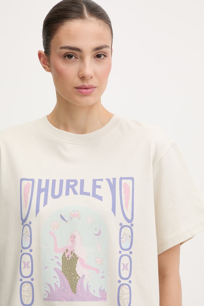 Hurley tricou pentru femei, din bumbac bej WTSEU00038