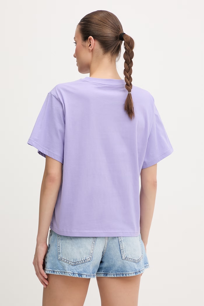Ρούχα Hurley t-shirt γυναικείο βαμβακερό WTSEU00039 μωβ