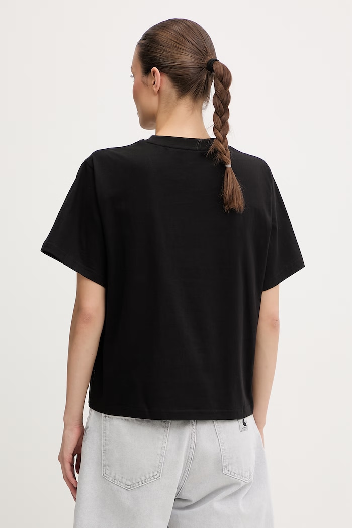 Ρούχα Hurley t-shirt γυναικείο βαμβακερό WTSEU00039 μαύρο