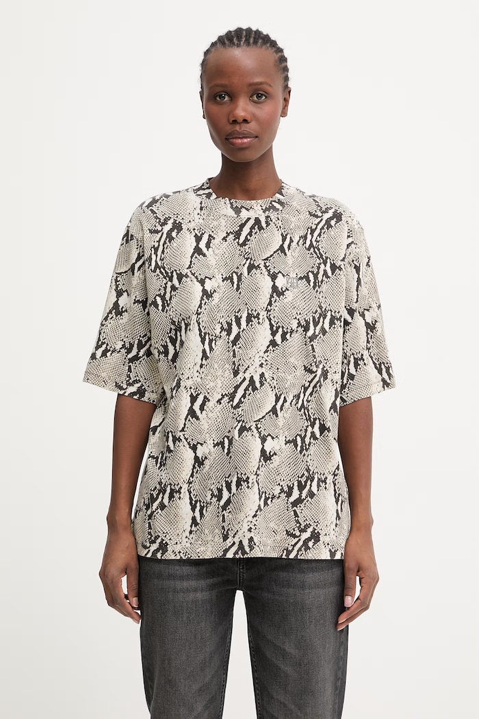 Anine Bing Avi t-shirt cotton Women's beige A.08.12062