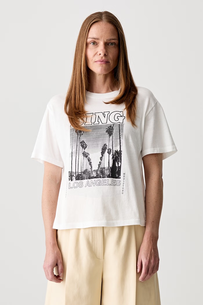 Anine Bing Louis t-shirt bawełniany damski biały A.08.11614