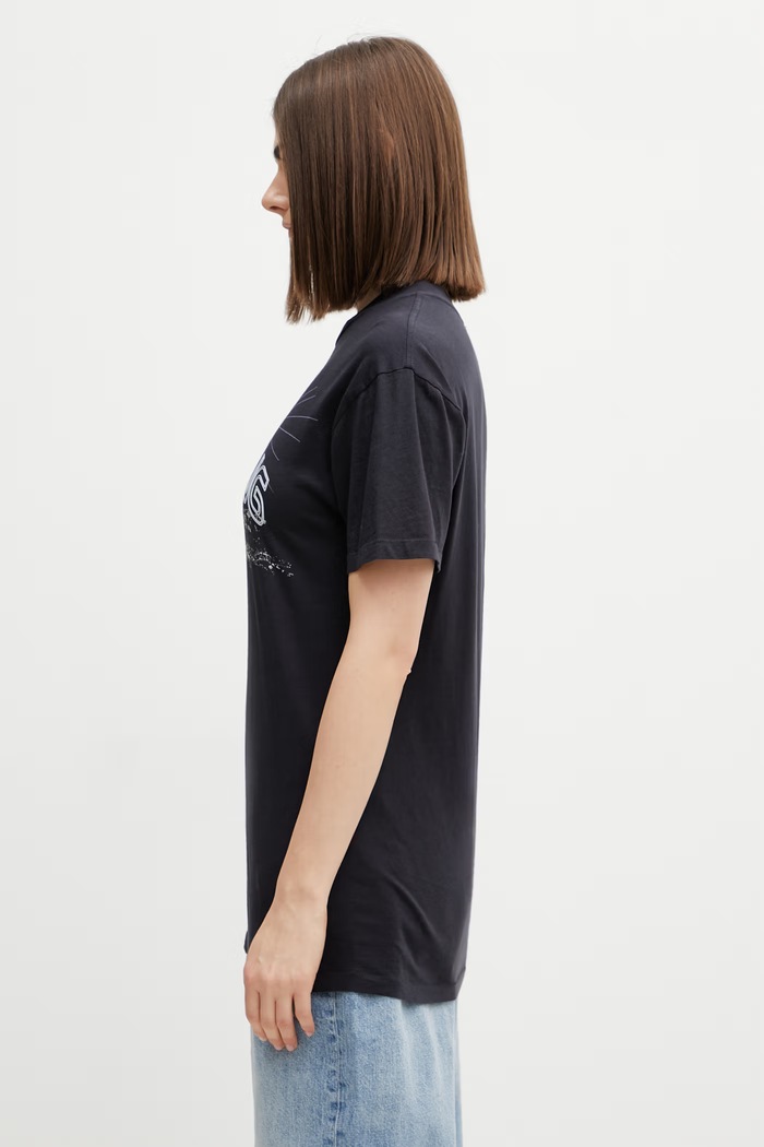 Anine Bing Walker California t-shirt bawełniany damski A.08.11850 czarny SS26