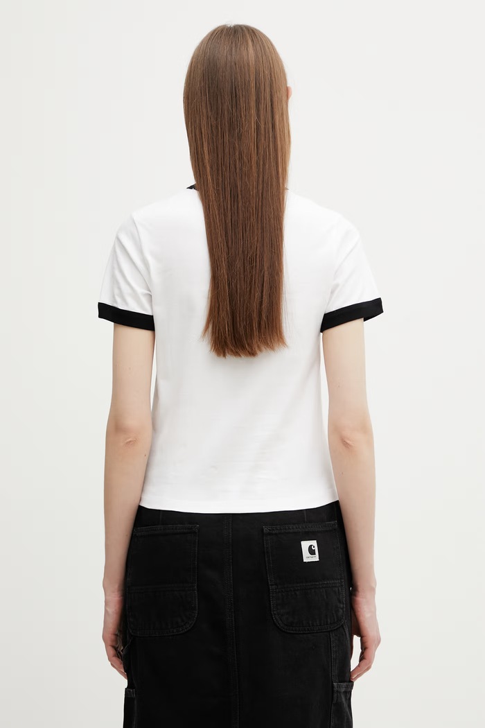 Odzież Carhartt WIP W' S/S IP Ringer T-Shirt t-shirt bawełniany damski I036392.00AXX biały