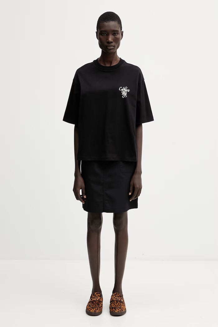 Carhartt WIP W' S/S Vestige T-Shirt bawełniany damski I036388.89XX czarny