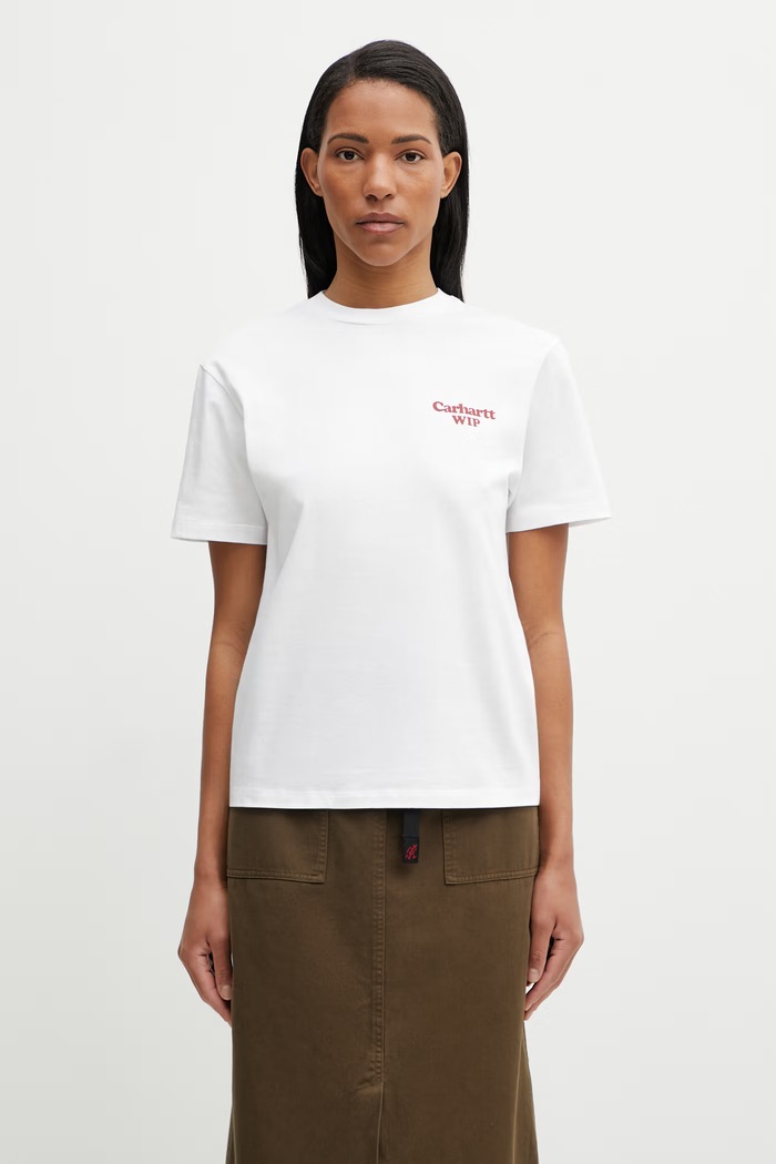 Ρούχα Carhartt WIP W' S/S Spoiled T-Shirt t-shirt βαμβακερό Γυναικείο I036389.02XX λευκό