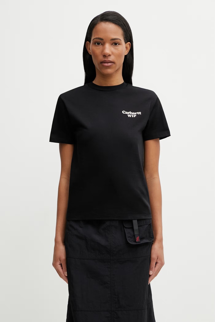 Ρούχα Carhartt WIP W' S/S Spoiled T-Shirt t-shirt γυναικείο βαμβακερό I036389.89XX μαύρο