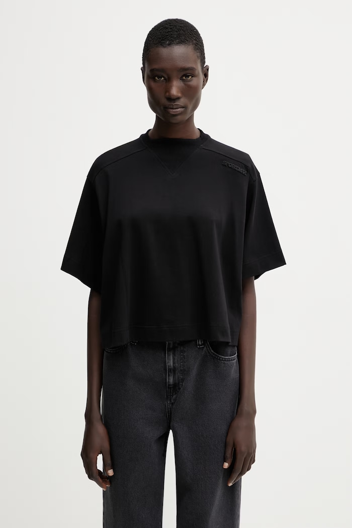 Sportmax Spdmassa basic tričko bavlněné dámské černá 2612941035600