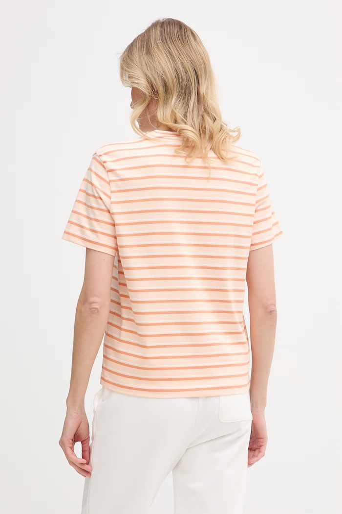 Ρούχα Lacoste t-shirt γυναικείο βαμβακερό TF7574 πορτοκαλί