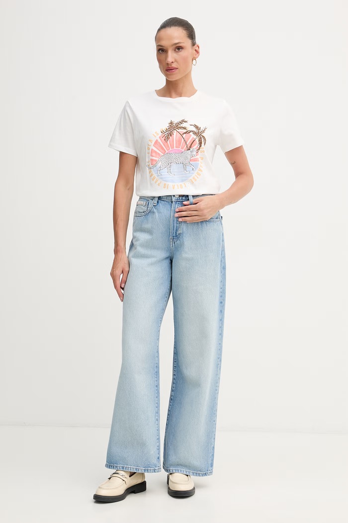 Lola Casademunt t-shirt női pamut LS2615019 fehér SS26